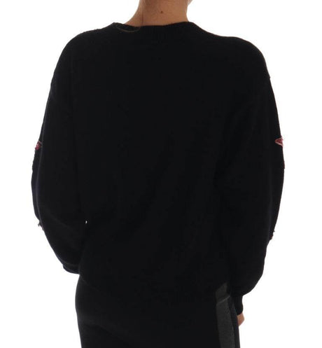 Dolce & Gabbana Fairy Tale Crystal Black Cashmere Sweater - Hilstor