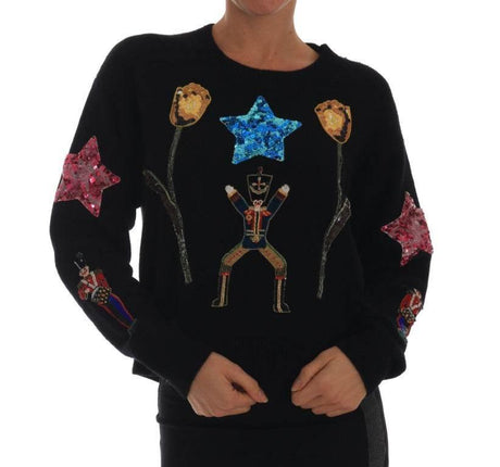 Dolce & Gabbana Fairy Tale Crystal Black Cashmere Sweater - Hilstor