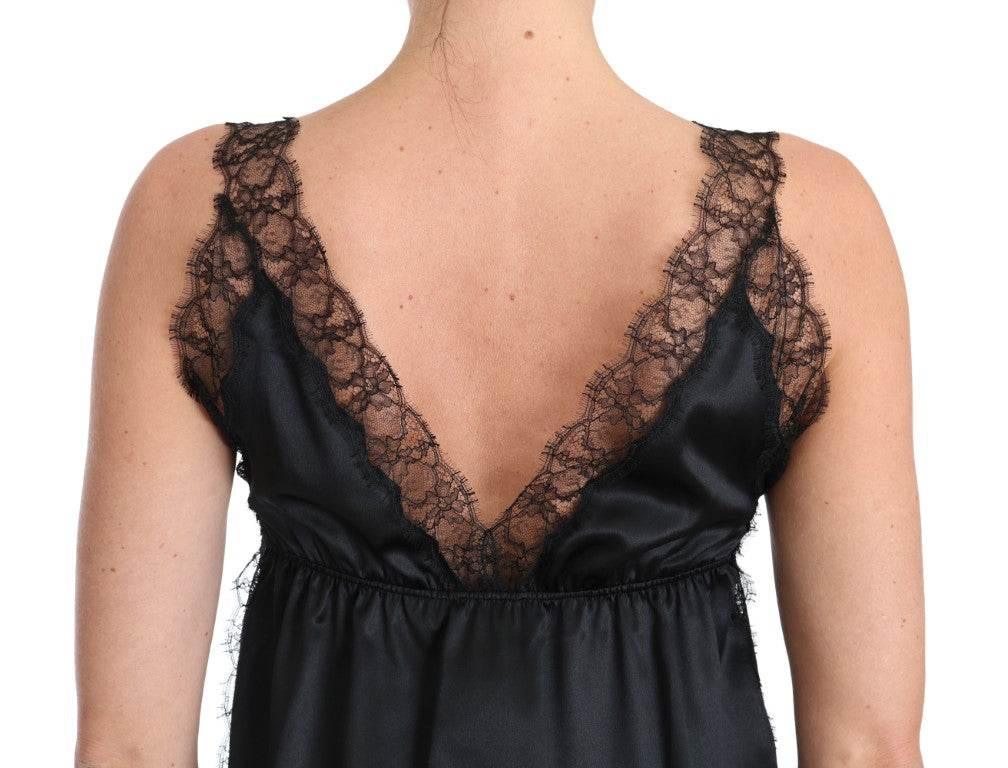 Dolce & Gabbana Sultry Silk Blend Lingerie Top in Black - Hilstor