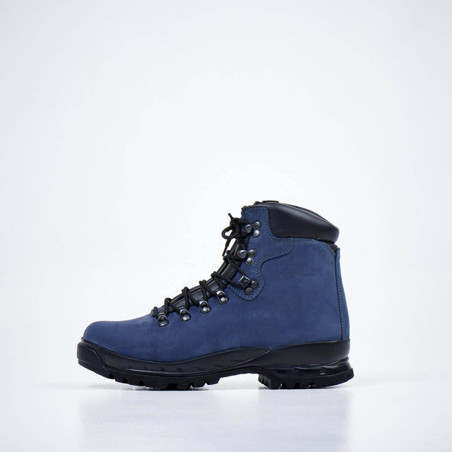 Navy Hiking Boots – Waterproof Nubuck Leather Boots with Vibram Sole, Made in Europe by Samelin - Hilstor