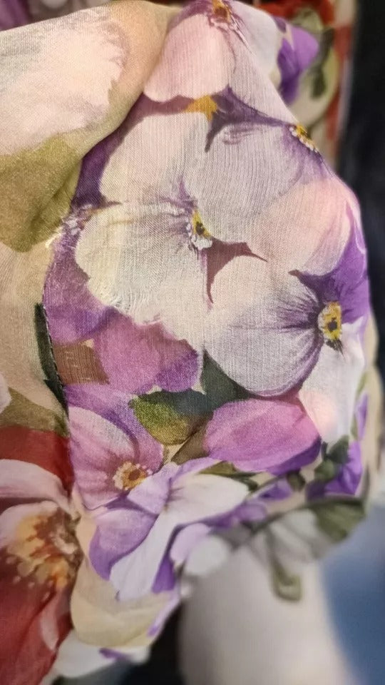Dolce &amp; Gabbana Beige Floral Ærmeløs A-line minikjole