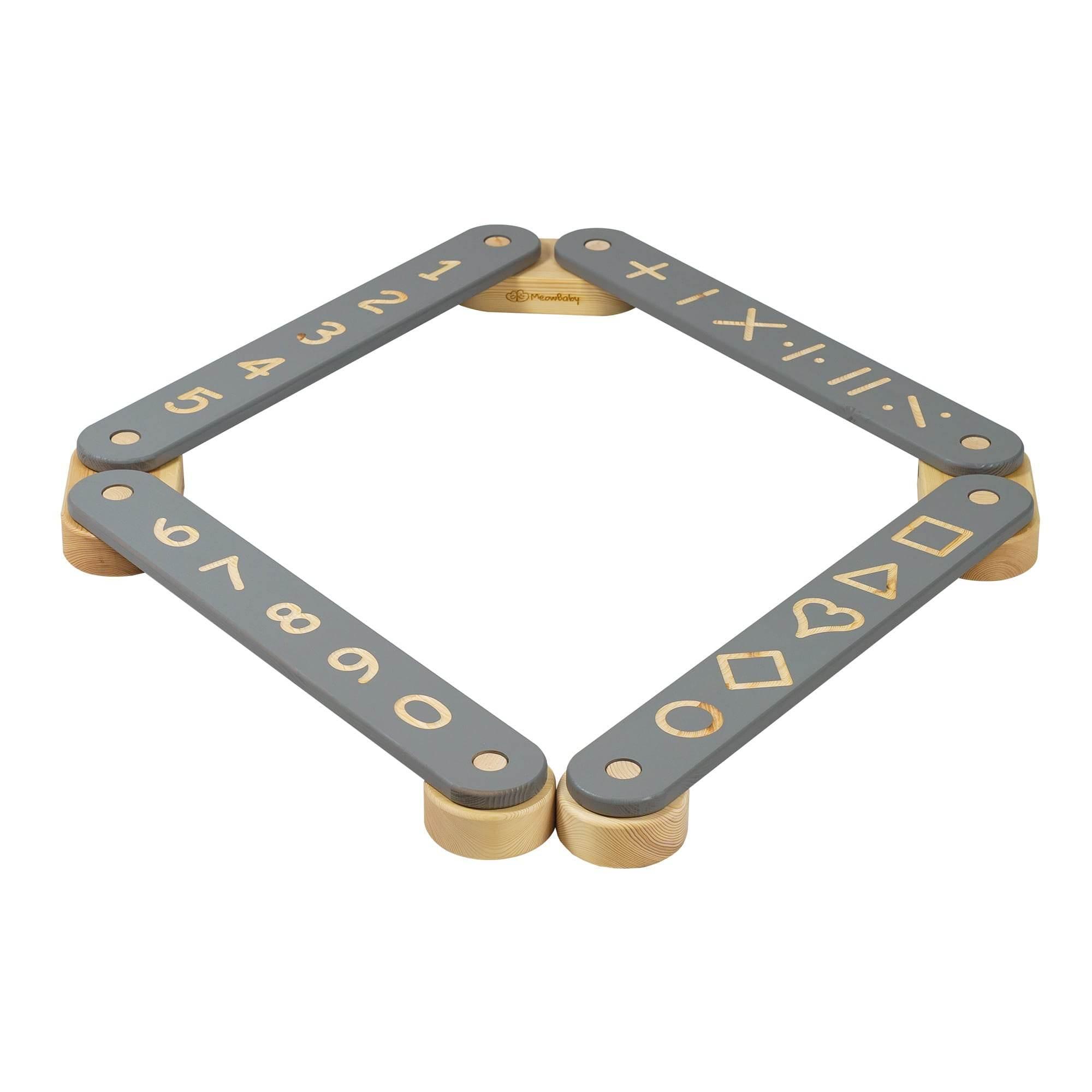 MeowBaby® Wooden Balance Beam – 4 Elements, Educational Sensory Path for Kids, Made in Europe - Hilstor