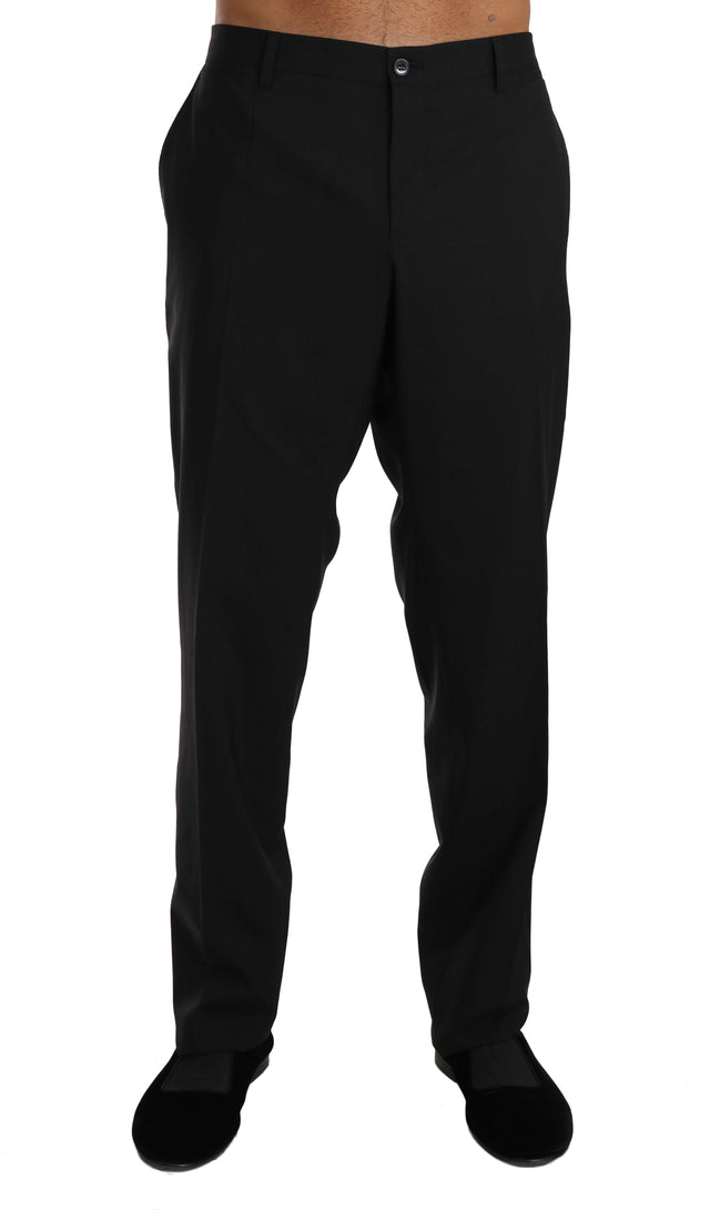 Dolce & Gabbana Elegant Black Wool Dress Pants - Hilstor