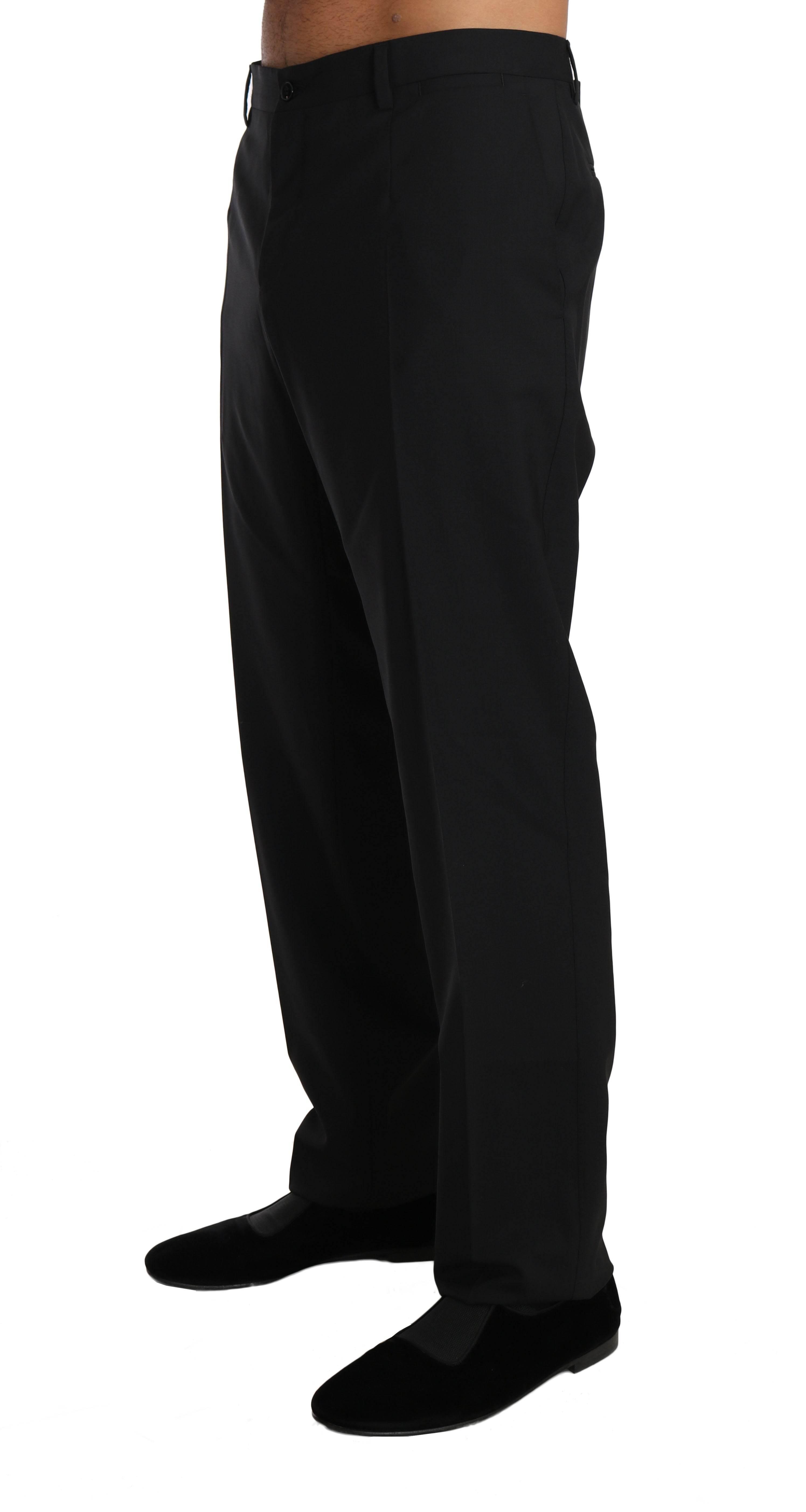 Dolce & Gabbana Elegant Black Wool Dress Pants - Hilstor