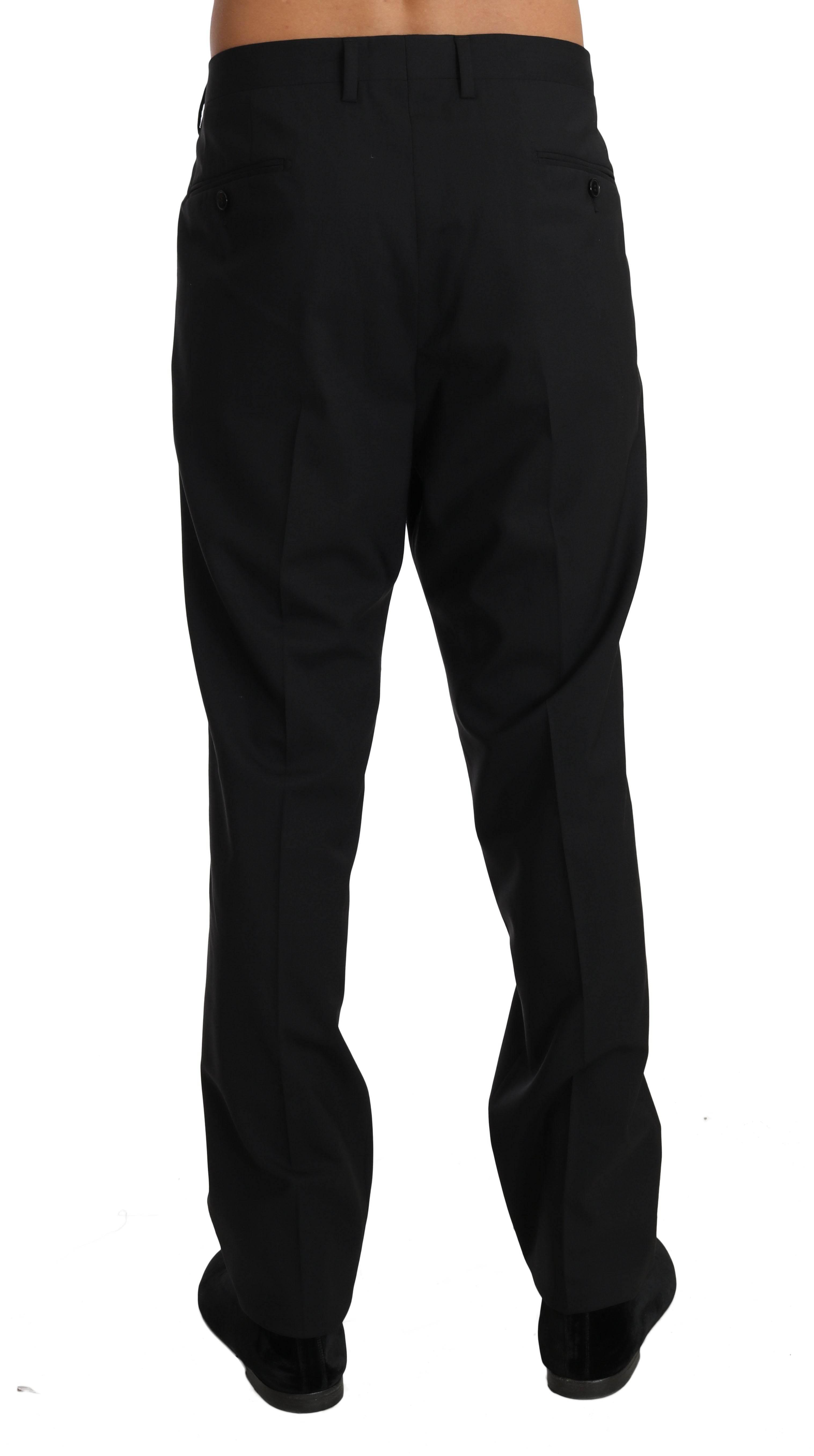 Dolce & Gabbana Elegant Black Wool Dress Pants - Hilstor