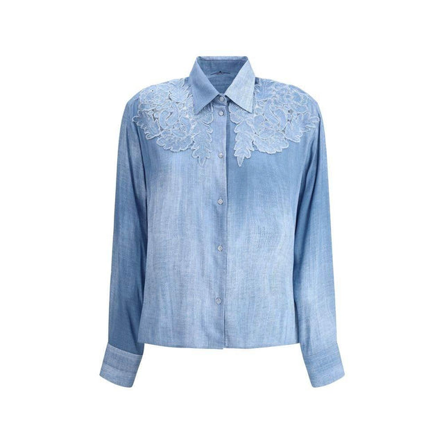 Ermanno Scervino Embroidered denim Shirt - Hilstor