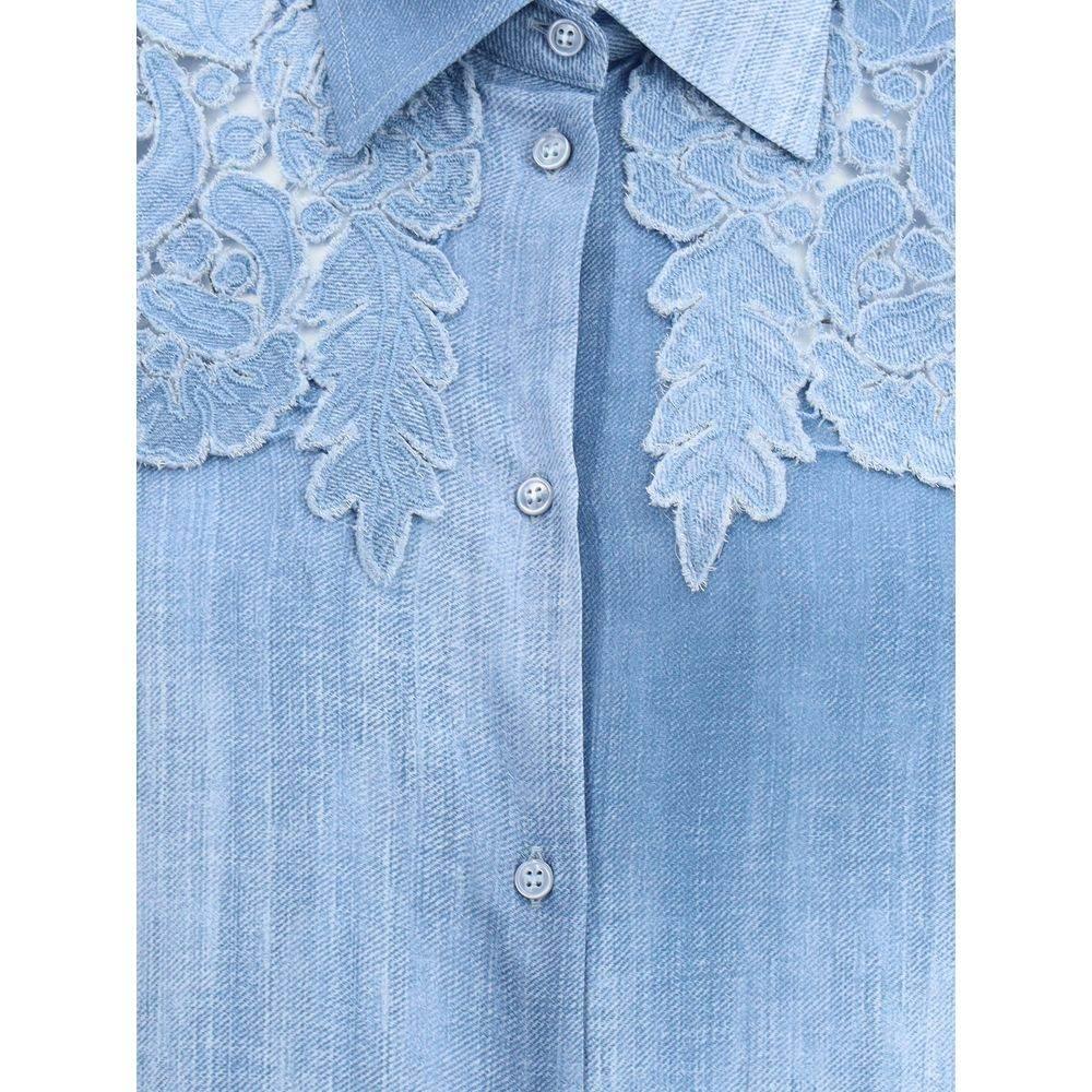 Ermanno Scervino Embroidered denim Shirt - Hilstor