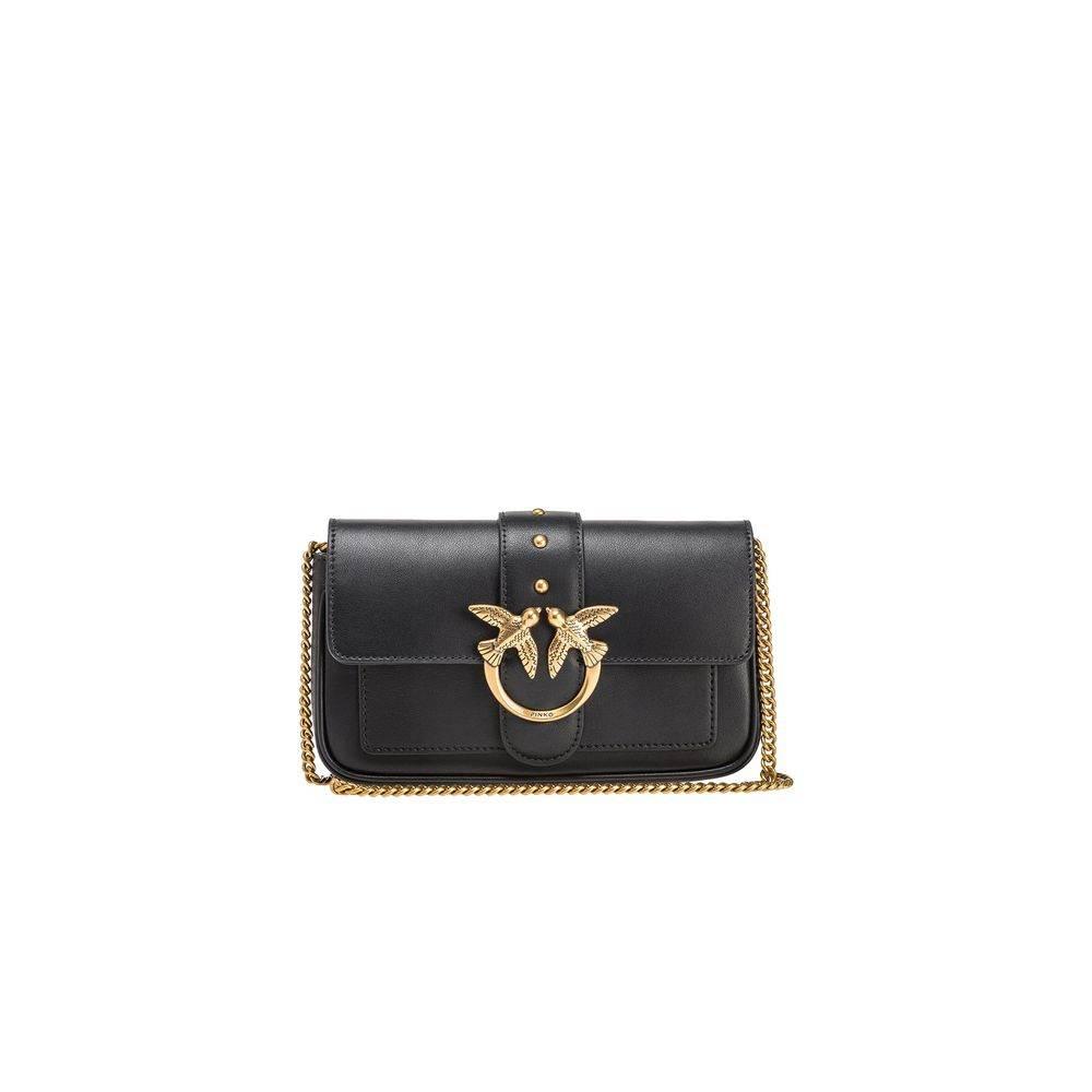 PINKO Black Leather Handbag - Hilstor