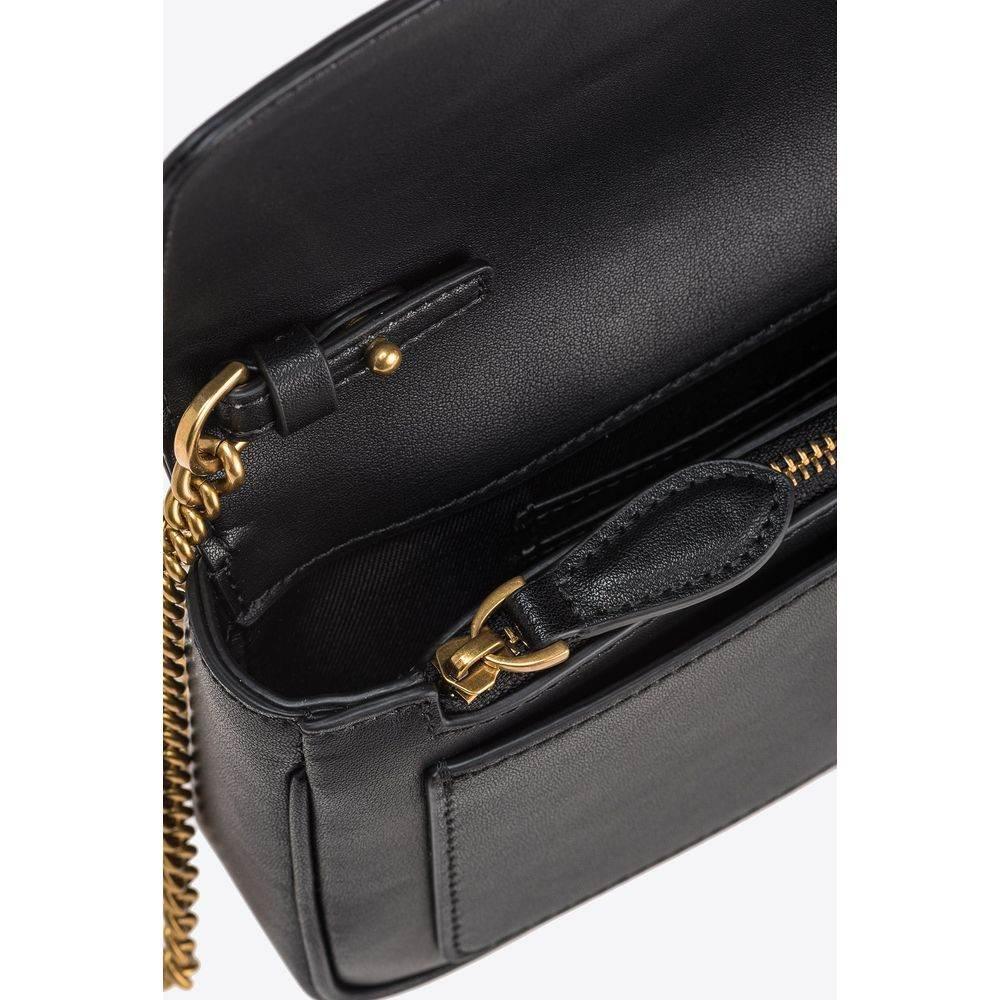 PINKO Black Leather Handbag - Hilstor