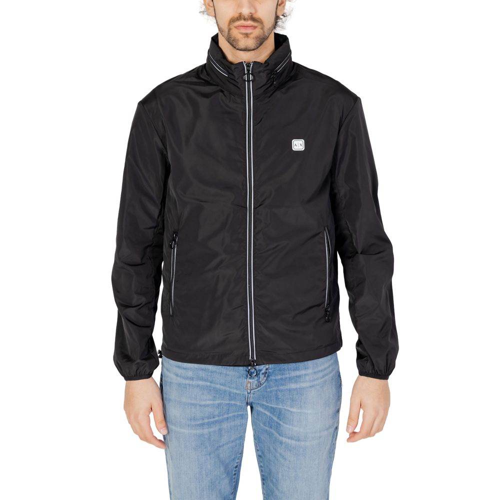 Armani Exchange Black Polyester Jacket - Hilstor