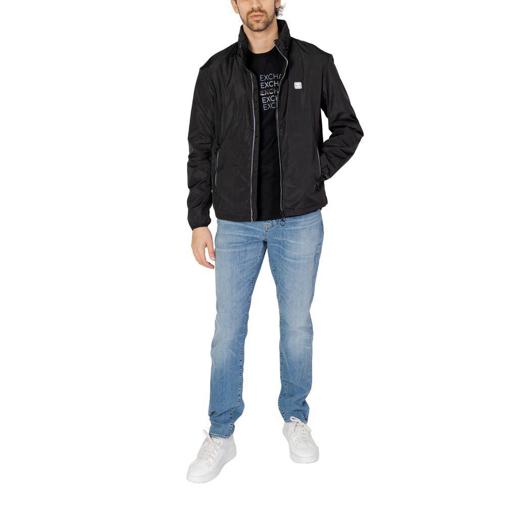 Armani Exchange Black Polyester Jacket - Hilstor