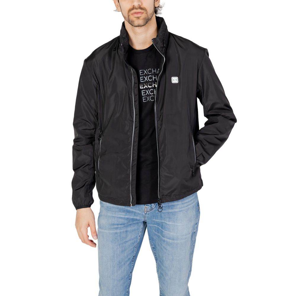 Armani Exchange Black Polyester Jacket - Hilstor