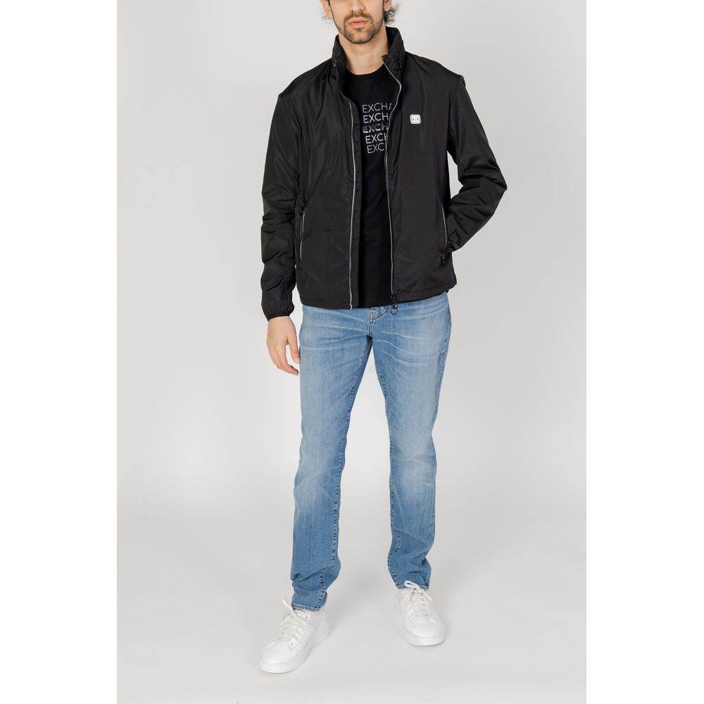 Armani Exchange Black Polyester Jacket - Hilstor