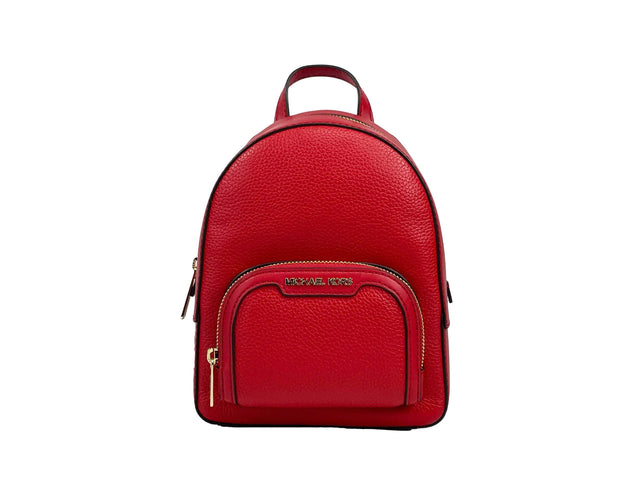 Michael Kors Jaycee Mini XS Leather Zip Pocket Backpack Red - Hilstor