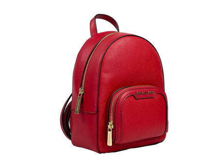 Michael Kors Jaycee Mini XS Leather Zip Pocket Backpack Red - Hilstor