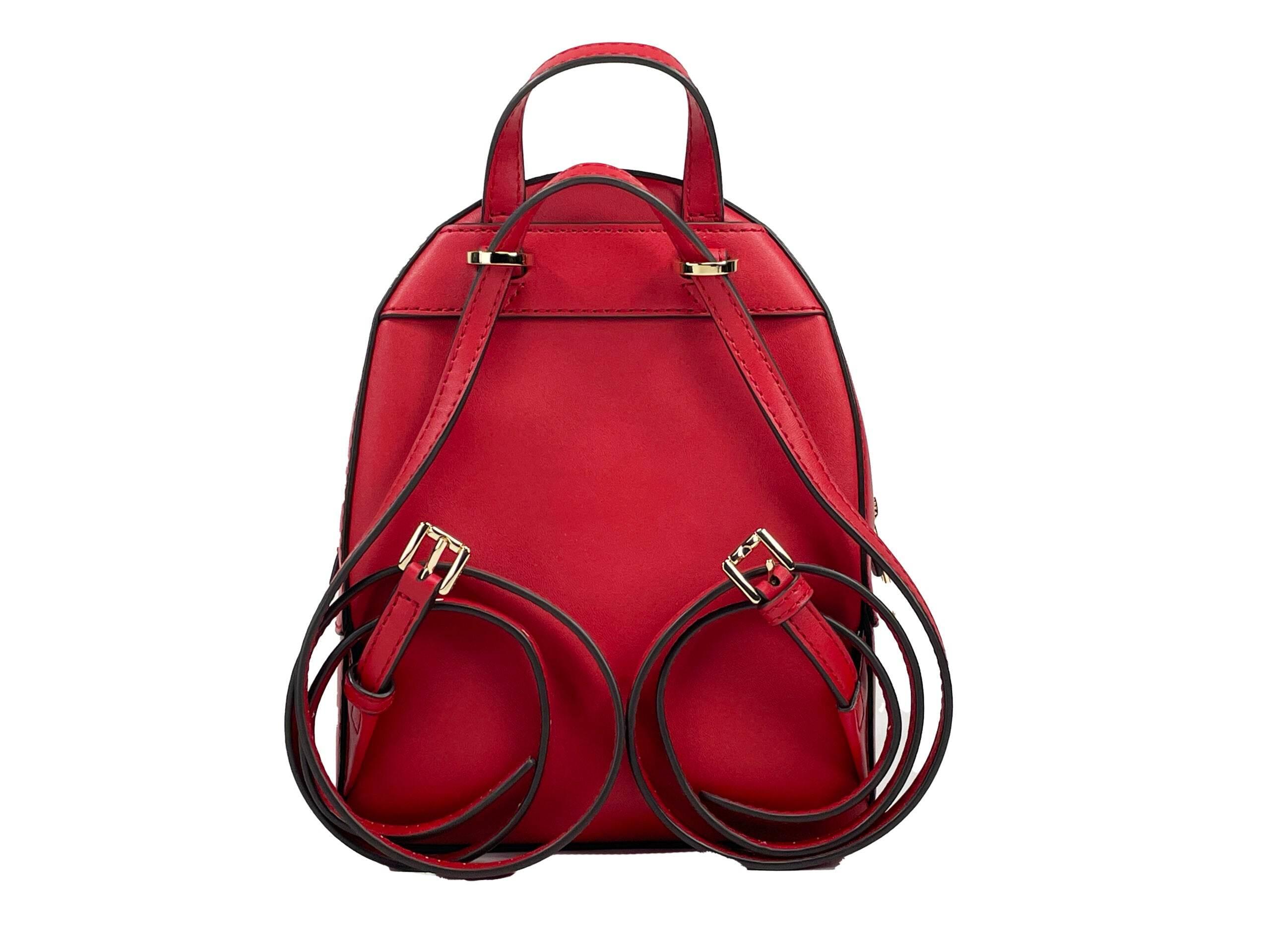 Michael Kors Jaycee Mini XS Leather Zip Pocket Backpack Red - Hilstor