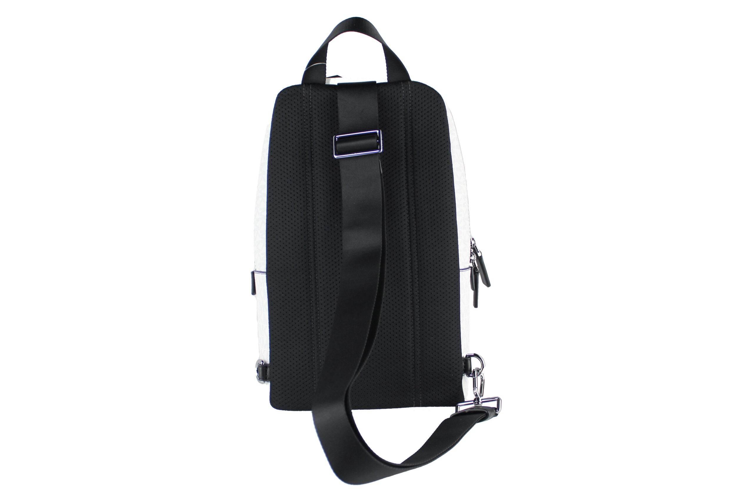 Michael Kors Cooper Medium White Signature PVC Sling Backpack - Hilstor