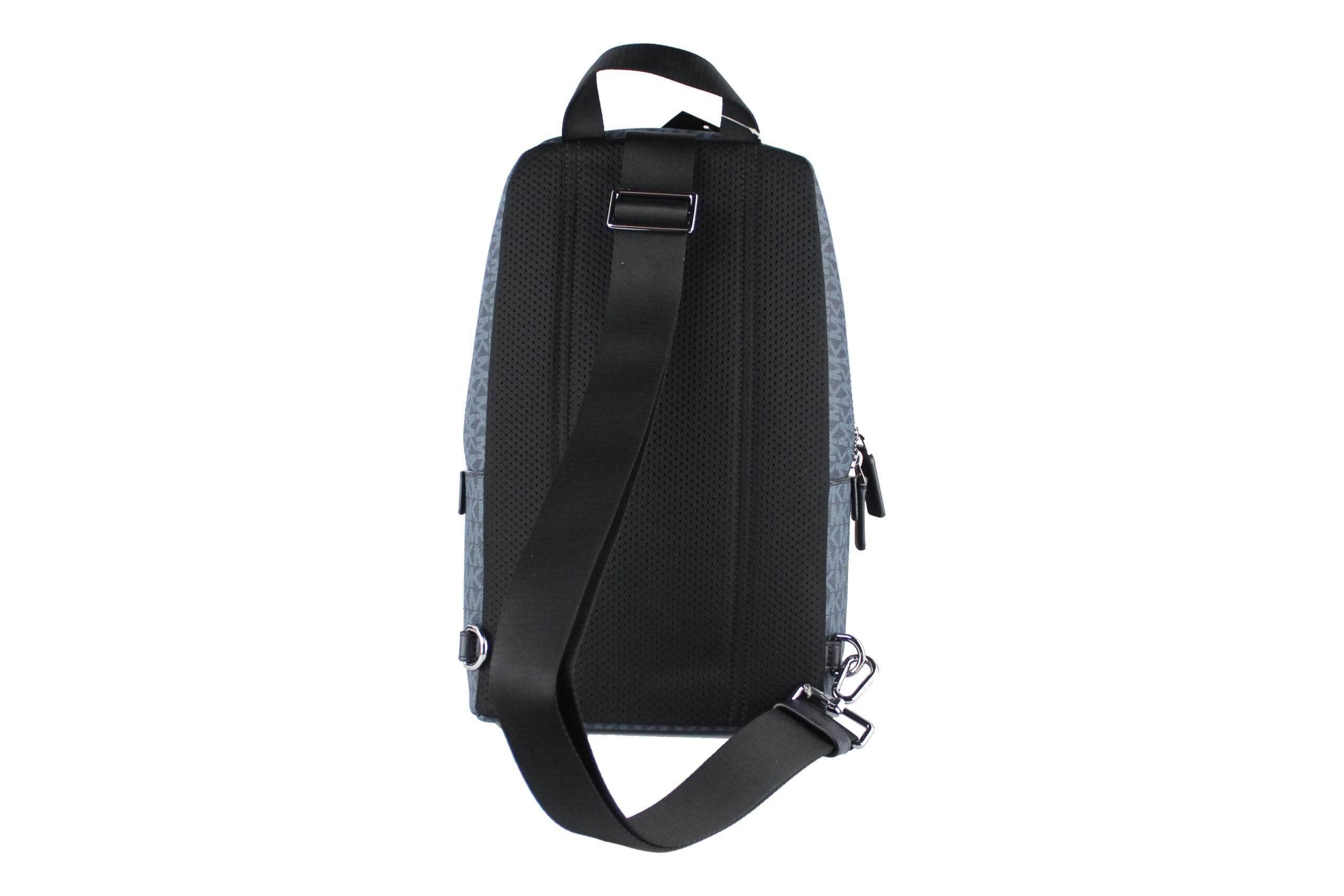 Michael Kors Cooper Medium Navy Signature PVC Sling Backpack - Hilstor