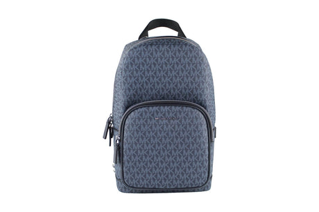 Michael Kors Cooper Medium Navy Signature PVC Sling Backpack - Hilstor