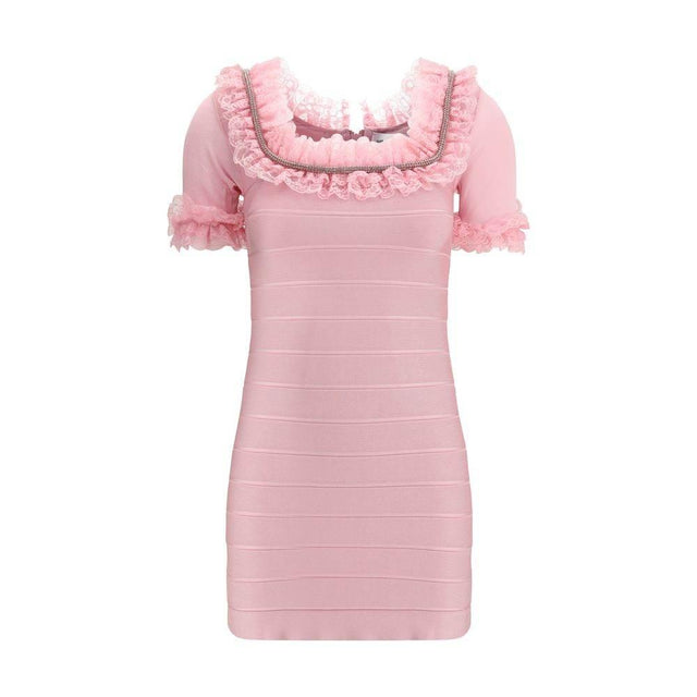 Self-Portrait Ruffle Knit Mini Dres - Hilstor