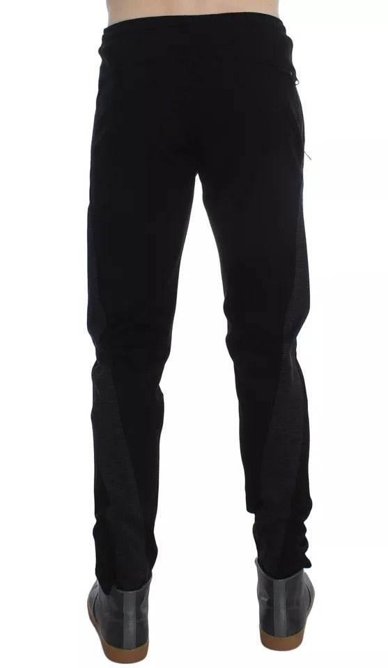 Dolce & Gabbana Black Gray Wool Casual Trousers Stripe Pants - Hilstor