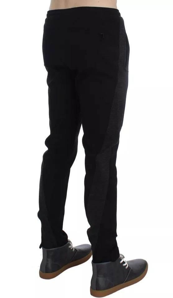 Dolce & Gabbana Black Gray Wool Casual Trousers Stripe Pants - Hilstor