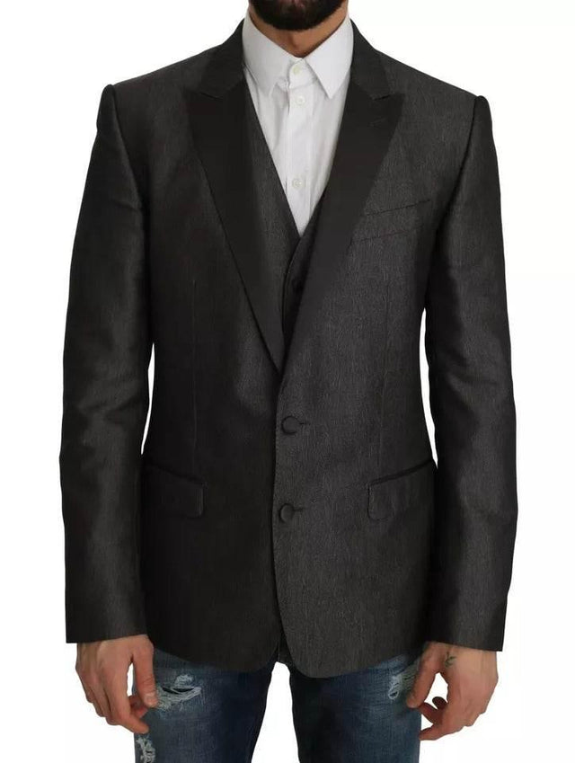 Dolce & Gabbana Gray MARTINI 2 Piece Vest Coat Blazer - Hilstor