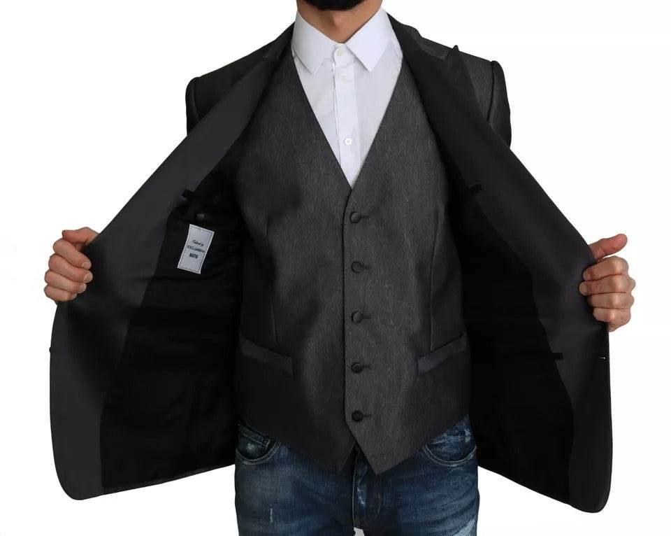 Dolce & Gabbana Gray MARTINI 2 Piece Vest Coat Blazer - Hilstor
