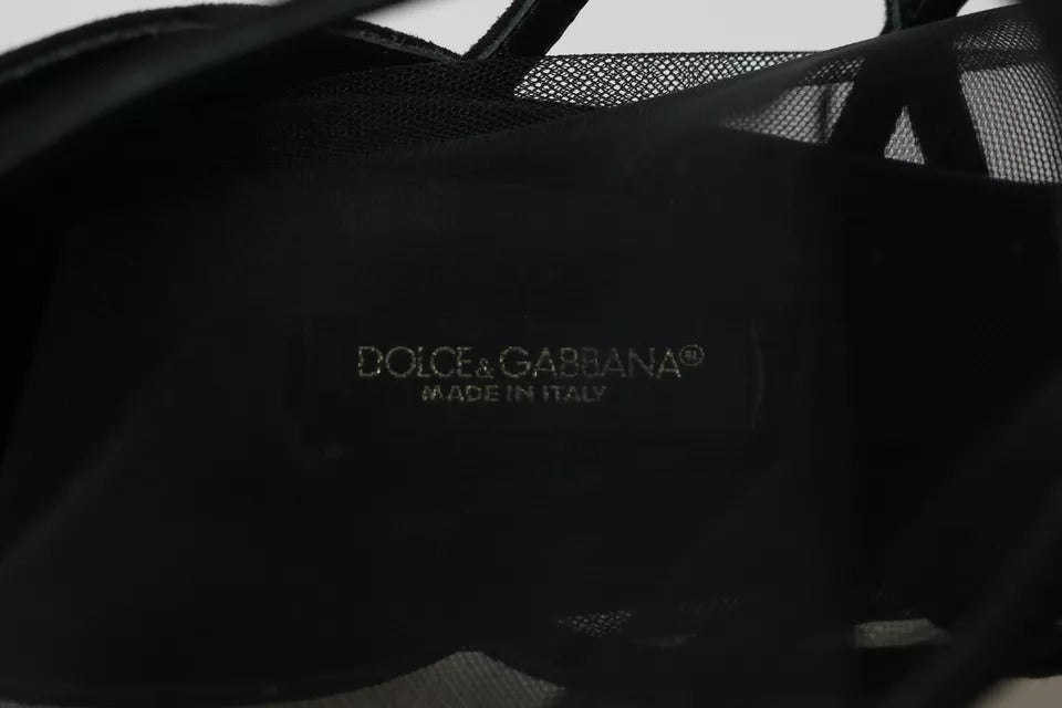 Dolce &amp; Gabbana sort ruskind stiletter Støvler Sokker Sko