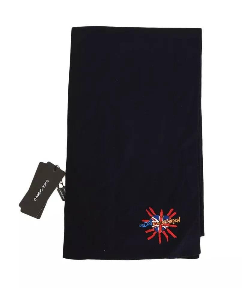 Dolce & Gabbana Blue Wool #DGLovesLondon Shawl Scarf - Hilstor