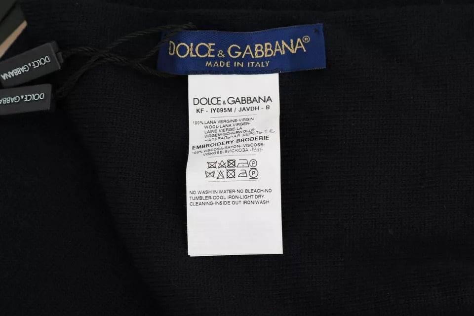 Dolce & Gabbana Blue Wool #DGLovesLondon Shawl Scarf - Hilstor