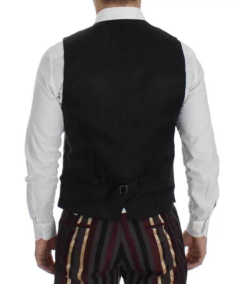 Dolce & Gabbana Multicolor Striped Runway 3 Piece Slim Fit Vest Suit - Hilstor