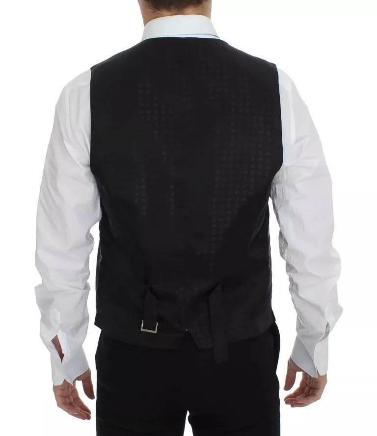 Dolce & Gabbana Black Wool Silk Dress Gilet Jacket Vest - Hilstor