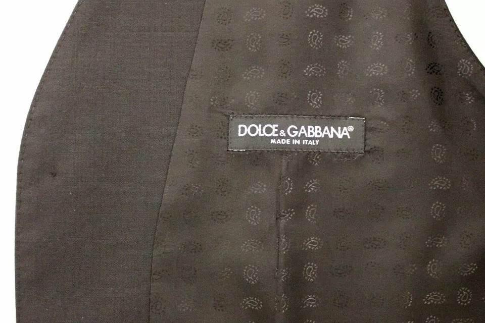 Dolce & Gabbana Black Wool Silk Dress Gilet Jacket Vest - Hilstor