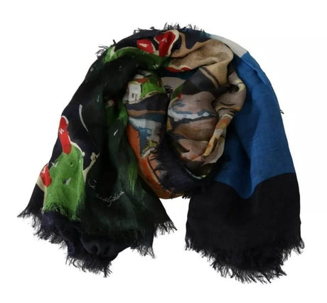 Dolce & Gabbana Multicolor Modal Taormina Wrap Shawl Scarf - Hilstor