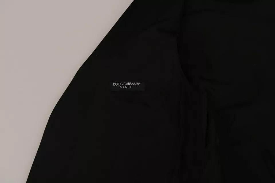 Dolce & Gabbana Black Wool Logo Waistcoat Vest - Hilstor