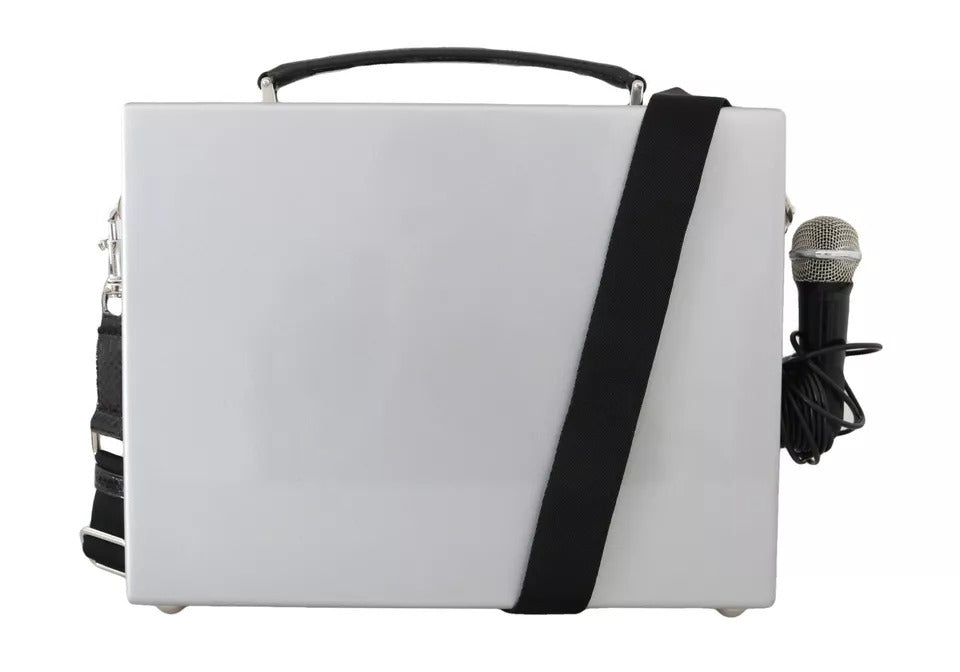 Dolce &amp; Gabbana Silver Retro Radio Boombox Limited Edition Håndlavet trætaske