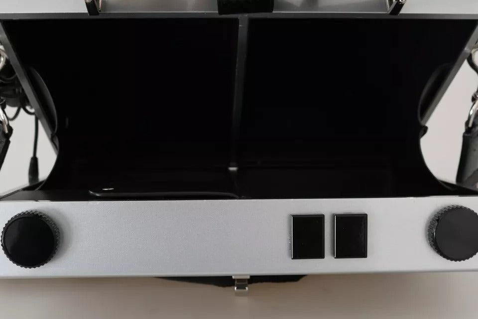 Dolce &amp; Gabbana Silver Retro Radio Boombox Limited Edition Håndlavet trætaske