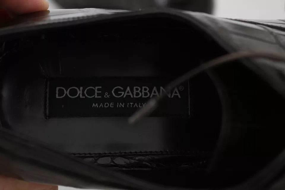 Dolce & Gabbana Brown Patterned Leather Dress Formal Shoes - Hilstor