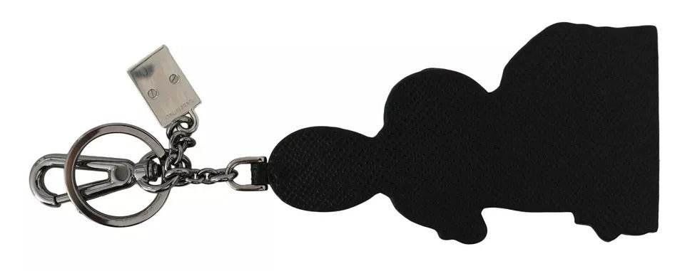 Dolce & Gabbana Silver Leather Dominico Stefano #DGFAMILY Logo Badge Keychain - Hilstor