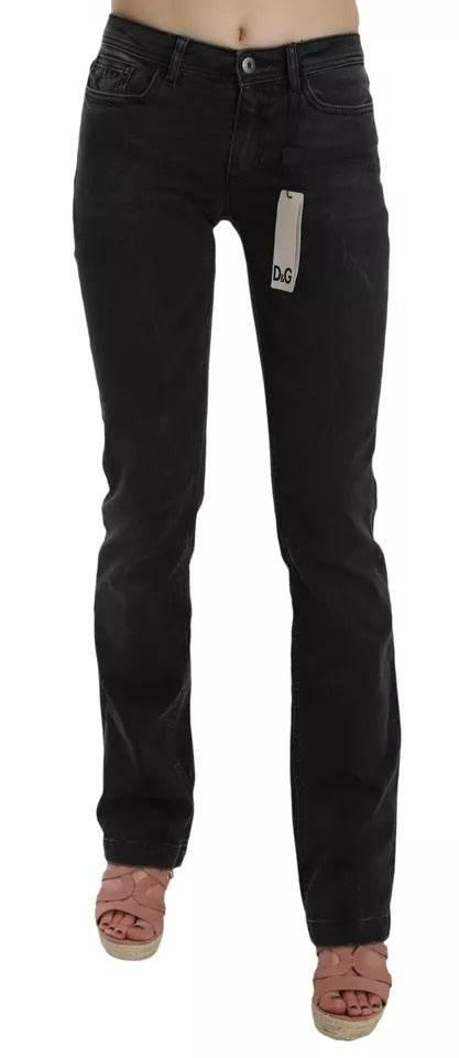 Dolce & Gabbana Black Slim Fit Cotton Jeans D&G Pants - Hilstor