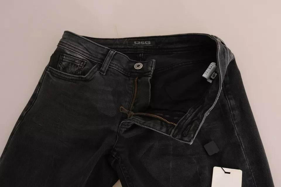 Dolce & Gabbana Black Slim Fit Cotton Jeans D&G Pants - Hilstor