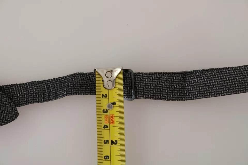 Dolce & Gabbana Gray Silk Patterned Mens Necktie Bow Tie - Hilstor