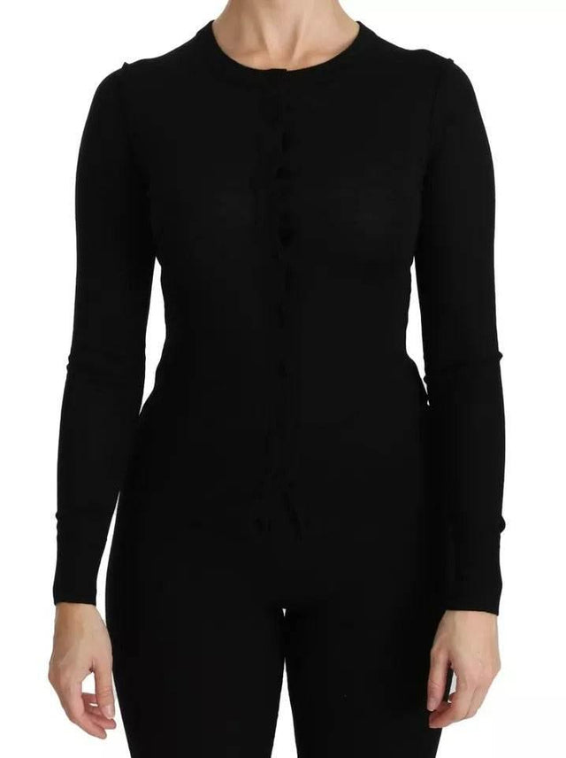 Dolce & Gabbana Black Virgin Wool Long Sleeve Top Blouse Top - Hilstor