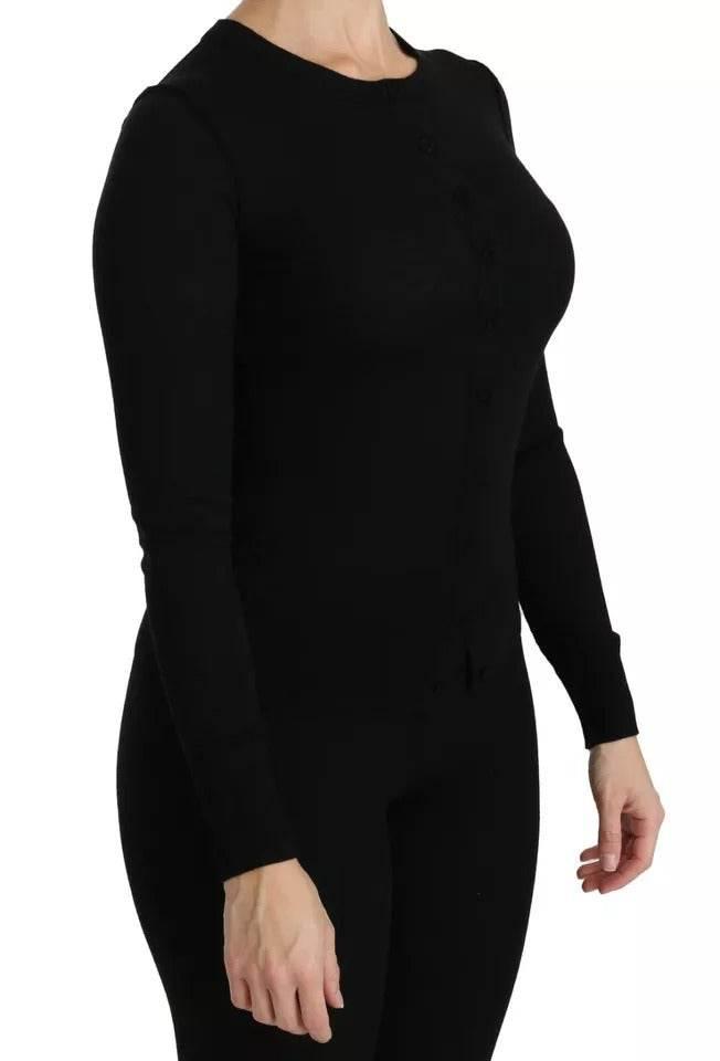Dolce & Gabbana Black Virgin Wool Long Sleeve Top Blouse Top - Hilstor