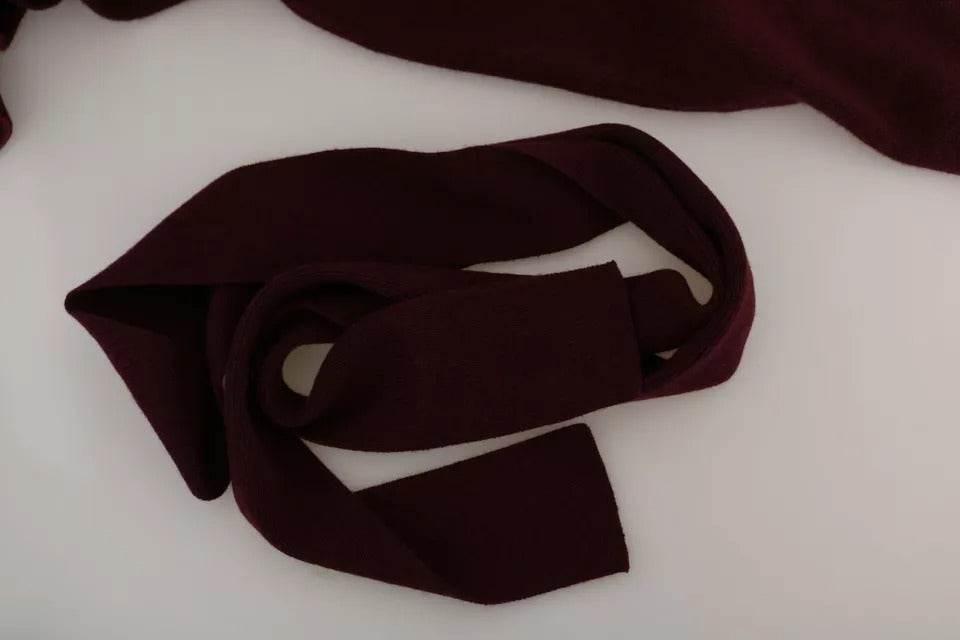Dolce & Gabbana Bordeaux Cashmere Crown Cardigan Sweater - Hilstor