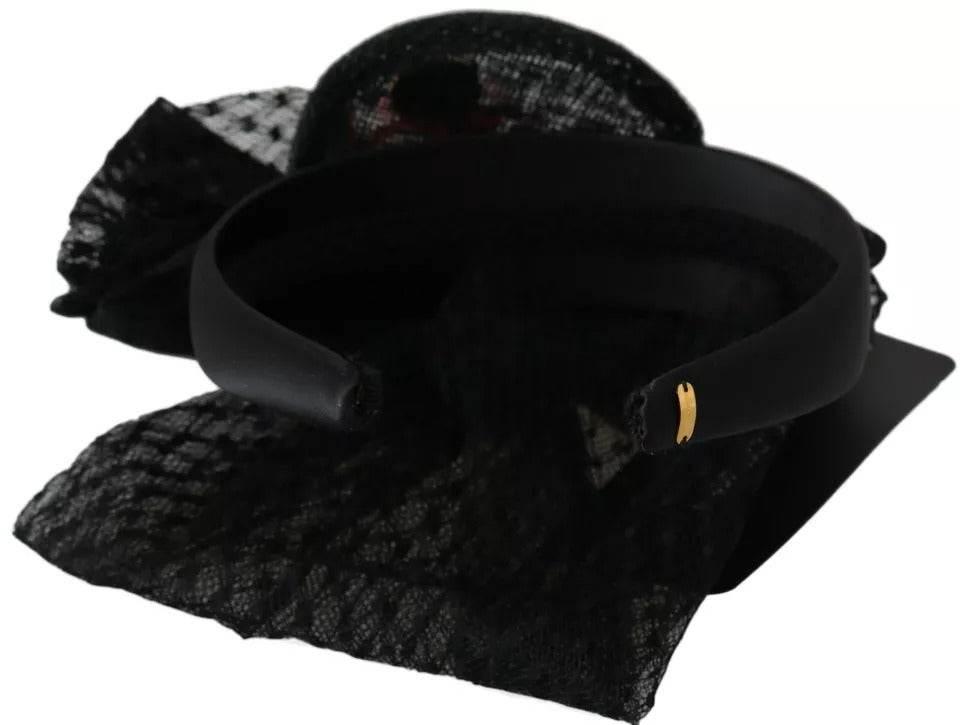 Dolce & Gabbana Red Black Robot Clear Crystal Headband Tiara Diadem - Hilstor