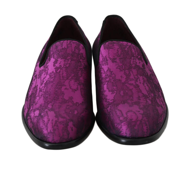 Dolce & Gabbana Elegant Silk-Wool Blend Loafers in Purple - Hilstor