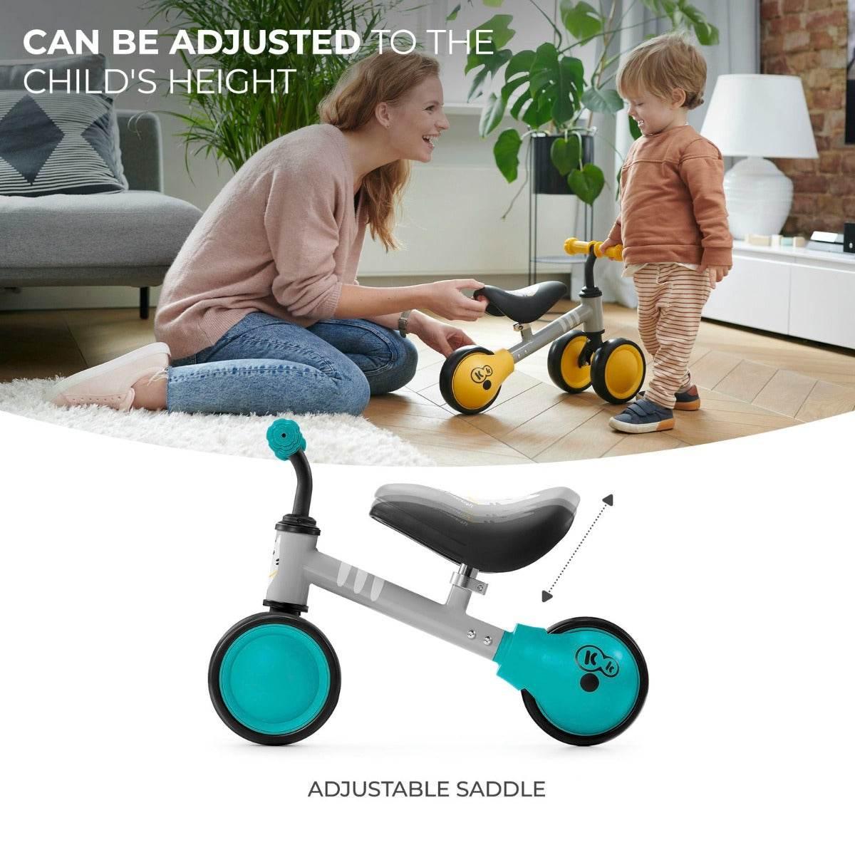 Balance Bike CUTIE – Turquoise | Adjustable First Bike for Toddlers | Lightweight & Safe Design - Hilstor