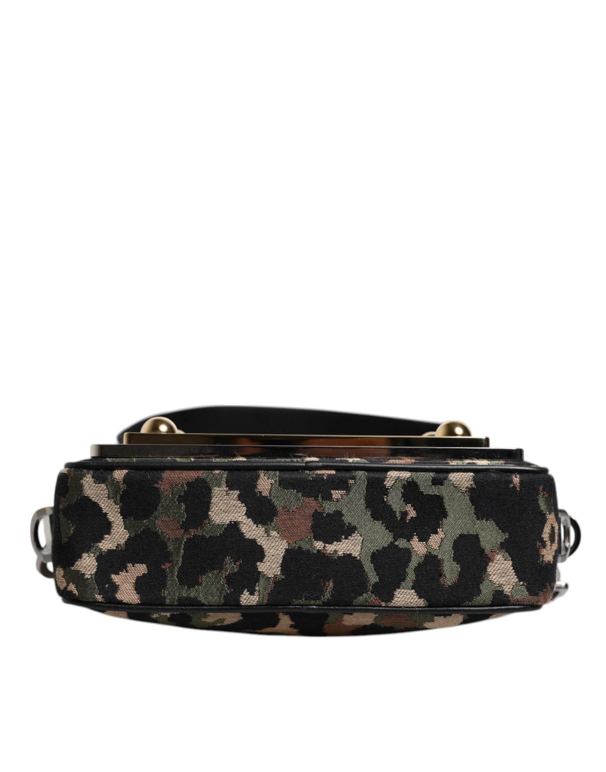 Dolce & Gabbana Multicolor Leopard Jacquard DG Logo Crossbody Bag - Hilstor